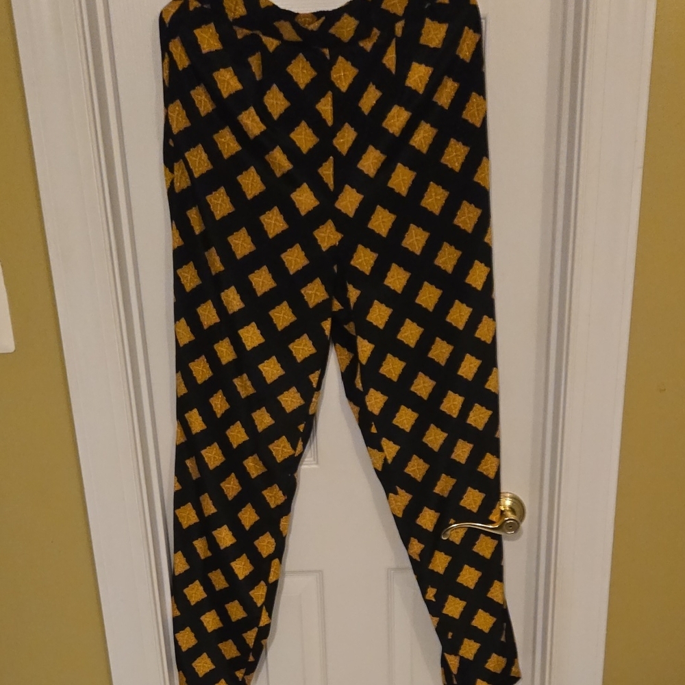 Black and Gold Patterned Pants Size 10 ,Collections Josephine(Vintage) 2 pockets